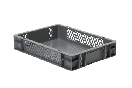 TK 400/75-1 - Euronorm stapelbakken - 400x300x75 mm/afgestemd op EURO-palletmaat 1200x800 mm/doorbroken wanden en gesloten bodem/verpakkingseenheid: 4 stuks