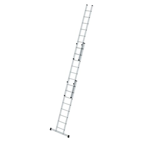 Aluminium 3-delige opsteekladder  - met stabilisatiebalk/werkhoogte 6.9 m/ladderlengte uitgeschoven 5.86 m/ladderlengte ingeschoven 2.5 m/aantal sporten 3x8/breedte ladder 500 mm