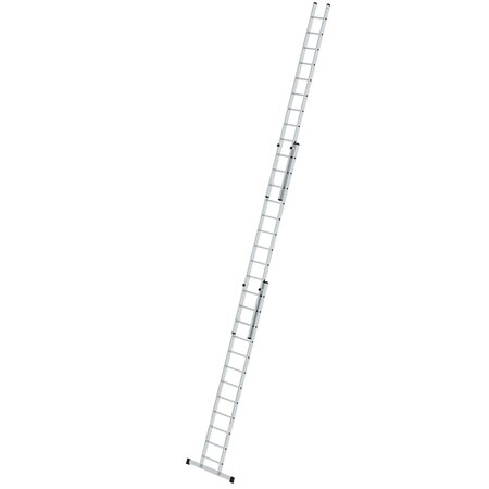 Aluminium 3-delige opsteekladder  - met stabilisatiebalk/werkhoogte 9.7 m/ladderlengte uitgeschoven 8.66 m/ladderlengte ingeschoven 3.62 m/aantal sporten 3x12/breedte ladder 500 mm
