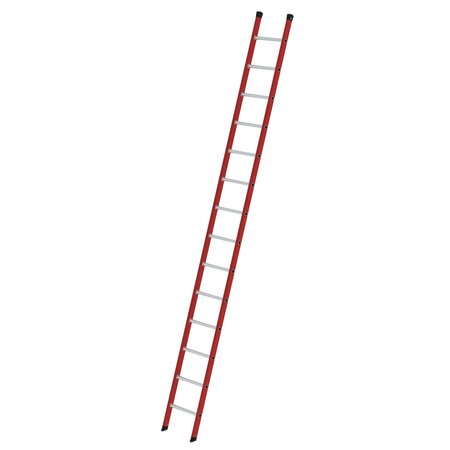 Kunststof enkele ladder - zonder stabilisatiebalk/werkhoogte 5,3 m/ladderlengte 4,14 m/aantal sporten 14/breedte ladder 420 mm