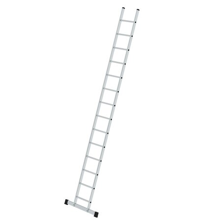 Aluminium enkele ladder  - met stabilisatiebalk/werkhoogte 5.3 m/ladderlengte 4.13 m/aantal sporten 14/breedte ladder 420 mm