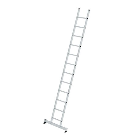 Aluminium enkele ladder  - met Nivello stabilisatiebalk/werkhoogte 4.7 m/ladderlengte 3.59 m/aantal sporten 12/breedte ladder 420 mm