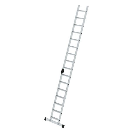 Aluminium enkele ladder  - met stabilisatiebalk/werkhoogte 5.3 m/ladderlengte 4.14 m/aantal treden 16/breedte ladder 420 mm