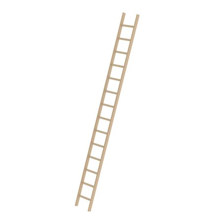 Houten enkele ladder - zonder stabilisatiebalk/werkhoogte 5.3 m/ladderlengte 4.16 m/aantal sporten 14/breedte ladder 420 mm