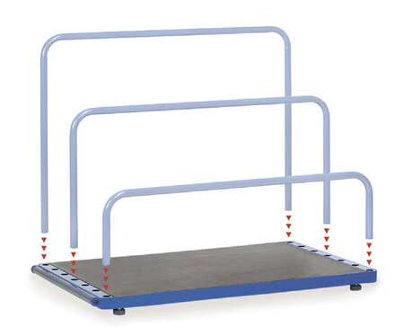 Platenstandaard (zonder beugels) 4363, laadvlak 1200x800mm, draagvermogen 1200 kg, , Fetra
