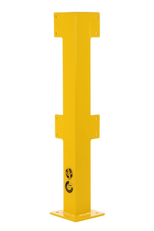 Hoekstaander PW-100 voor veiligheidsrailing/voor binnengebruik/hoogte 1000 mm/doorsnede 100x100 mm/poedercoating RAL 1023 geel