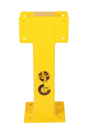 Middenstaander PM+50 voor veiligheidsrailing/voor buitengebruik/hoogte 500 mm/doorsnede 100x100 mm/verzinkt en poedercoating RAL 1023 geel