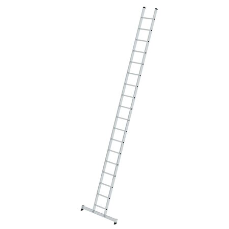 Aluminium enkele ladder  - met Nivello stabilisatiebalk/werkhoogte 6.4 m/ladderlengte 5.28 m/aantal sporten 18/breedte ladder 420 mm