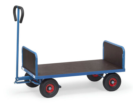 Handtrekwagen met 2 kopwanden 4022L, laadvlak 1200x700mm, Fetra
