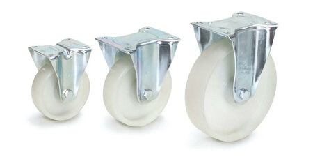 Bokwielen polyamide 71522, draagvermogen 200 kg, wiel &Oslash; x breedte 125x38 mm, Fetra