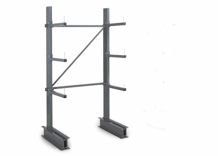 Basisset draagarmstelling voor lichte lasten - 2000x800 mm/2 enkelzijdige staanders met elk 3 draagarmen/enkelzijdig/92 kg per draagarm
