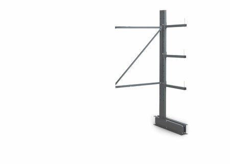 Aanbouwset draagarmstelling voor lichte lasten - 2000x400 mm/1 enkelzijdige staander met 3 draagarmen/enkelzijdig/184 kg per draagarm