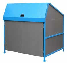 Ombouw voor afvalcontainers type Secomat S 1100-WT poedergecoat - ca. 1550x1350x1650 mm (bxbxh)/met dak, zijwanden en deuren/1 x 1100 liter rolcontainer