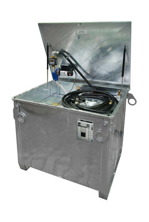 Brandstoftank type MT 450 - ca. 1060x880x890 mm (lxbxh)/inhoud 450 liter/buitencontainer als opvangbak (100%)/mobiele tank voor de verzorging van voertuigen en machines met diesel of stookolie