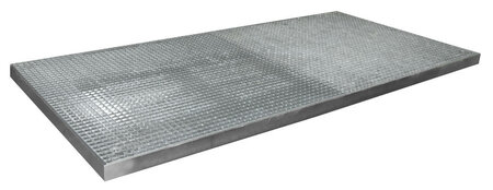 Bodembeschermbak type BSW 23 verzinkt - ca. 2850x1350x78 mm (lxbxh)/opvangvolume 269 liter/met verzinkt rooster (draagkracht 5000 kg/m&sup2;)/met palletwagen of heftruck berijdbaar