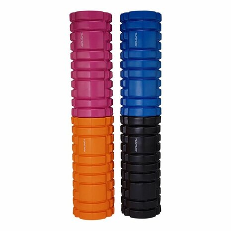 Tunturi Yoga Grid Foam Roller - Foam roller the grid - Foamroller - Fitness Roller - 33cm - Zwart