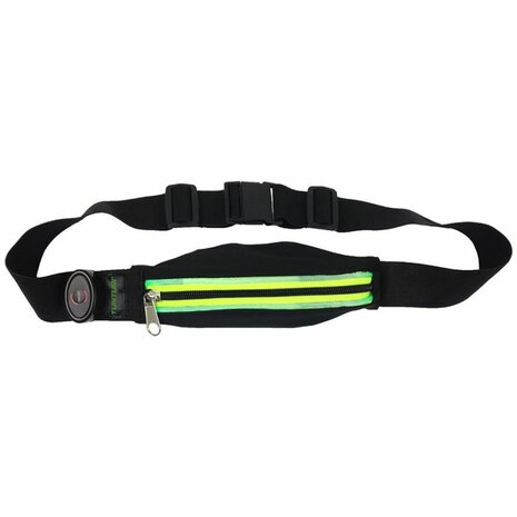 Tunturi Hardloopheuptas - Fitness belt - Runningbelt - Hardloopriem - Hardloopgordel - Hardloopverlichting - Hardloopriem - Hardloop belt - met LED verlichting Groen
