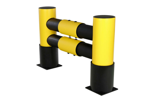 D-flexx "Golf" aanrijdbeveiliging type DFRE2-2/kopse kant bescherming/kunststof/afmetingen 1100x760x220 mm (lxhxb)/voor enkelzijdige stelling