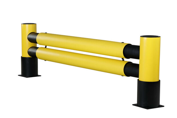 D-flexx "Golf" aanrijdbeveiliging type DFRE2-4/kopse kant bescherming/kunststof/afmetingen 2500x760x220 mm (lxhxb)/voor dubbelzijdige stelling