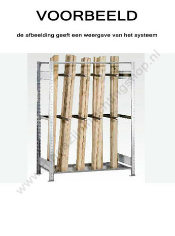 22620-Basisset langgoedstelling  - ca. 2000x1000x500mm/voor staande opslag tot 2200mm/sendzimir verzinkt/150kg legbordbelasting