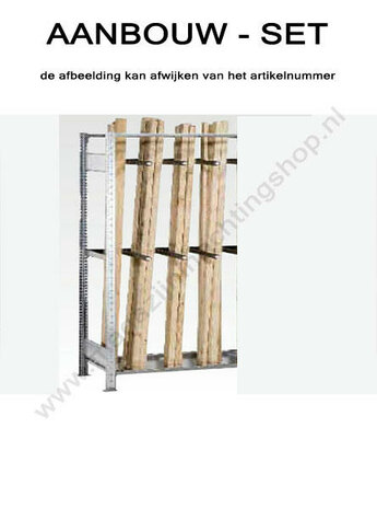 22625-Aanbouwset langgoedstelling  - ca. 2000x1000x500mm/voor staande opslag tot 2200mm/sendzimir verzinkt/150kg legbordbelasting