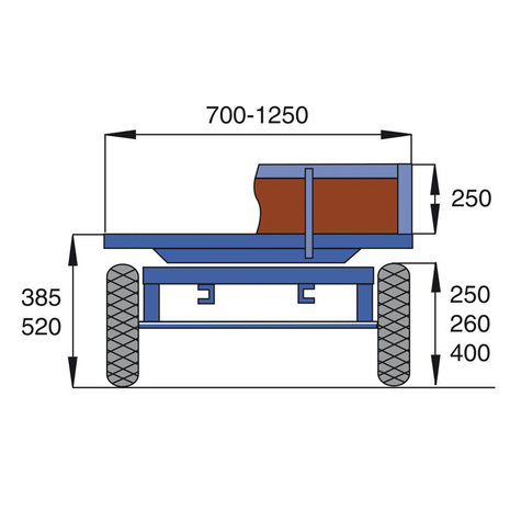 Handwagen 14-1000, laadvlak 1050x700 mm, Rotauro