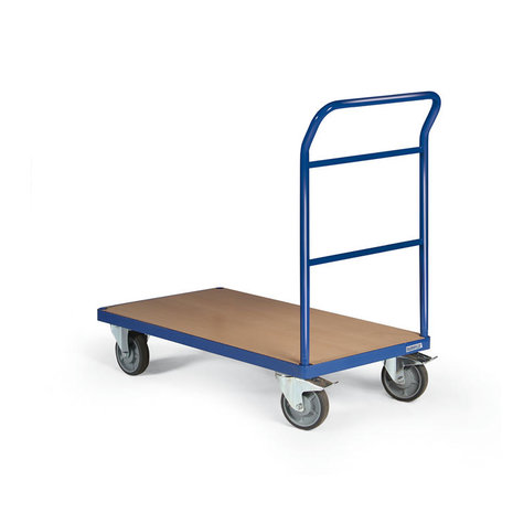 Platformwagen 120-1108, met 1 duwbeugel, laadvlak 850x500 mm, Tauroflex