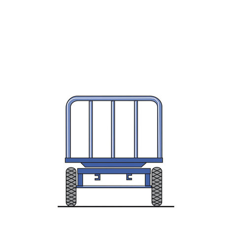 Handwagen met kopwanden uit staalbuis 14-1020-K, hoogte kopwanden 500 mm, laadvlak 1250x800 mm, Rotauro