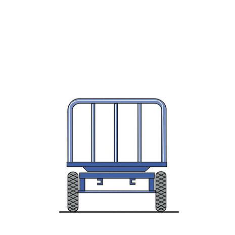 Handwagen met kopwanden uit staalbuis 14-1021-K, hoogte kopwanden 500 mm, laadvlak 1250x800 mm, Rotauro