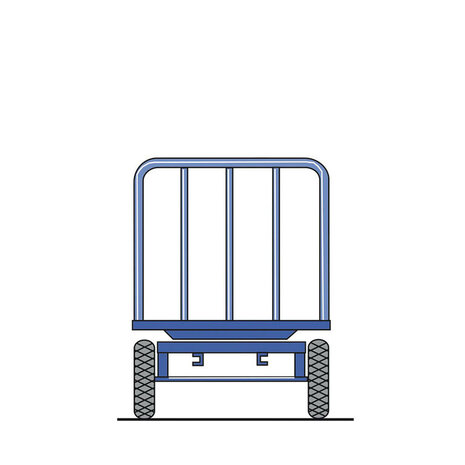 Handwagen met kopwanden uit staalbuis 14-1026-K, hoogte kopwanden 750 mm, laadvlak 1250x800 mm, Rotauro