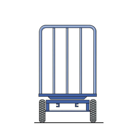 Handwagen met kopwanden uit staalbuis 14-1032-K, hoogte kopwanden 1000 mm, laadvlak 1250x800 mm, Rotauro