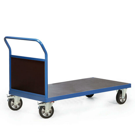 Zwaarlast platformwagen 24-1018, met 1 kopwand van hout, laadvlak 2000x800 mm, Rotauro, platformwagen met 1 kopwand, hout