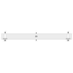 Stootrand voor ronde kolommen/rechthoek/ 500x200x20 (bxhxd)/polyurethaanschuim/geel-zwart/voor binnen- en buitenbereik