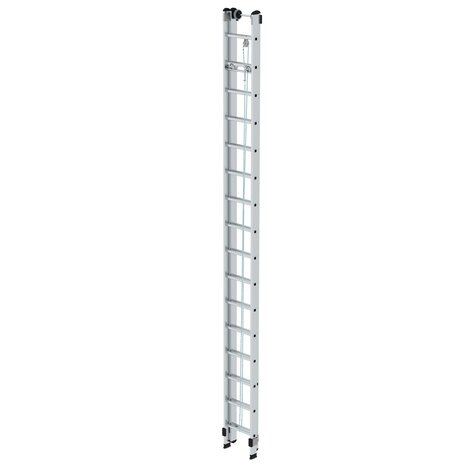 Aluminium 2-delige optrekladder  - zonder stabilisatiebalk/werkhoogte 9.4 m/ladderlengte uitgeschoven 8.34 m/ladderlengte ingeschoven 4.74 m/aantal sporten 2x16/breedte ladder 420 mm