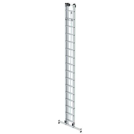 Aluminium 2-delige optrekladder  - met Nivello stabilisatiebalk/werkhoogte 9.4 m/ladderlengte uitgeschoven 8.34 m/ladderlengte ingeschoven 4.74 m/aantal sporten 2x16/breedte ladder 420 mm