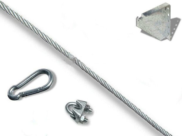 Magazijnstellingnet set B compleet/voor liggerlengte 1350 mm/nethoogte 5000 mm/draaddikte 5 mm/maaswijdte 100 mm/keuze uit vijf kleuren
