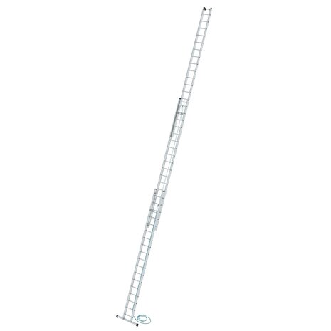Aluminium 3-delige optrekladder  - met stabilisatiebalk/werkhoogte 13.6 m/ladderlengte uitgeschoven 12.5 m/ladderlengte ingeschoven 5.3 m/aantal sporten 3x18/breedte ladder 470 mm