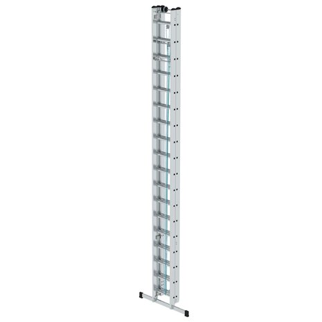 Aluminium 3-delige optrekladder  - met stabilisatiebalk/werkhoogte 13.6 m/ladderlengte uitgeschoven 12.5 m/ladderlengte ingeschoven 5.3 m/aantal sporten 3x18/breedte ladder 470 mm