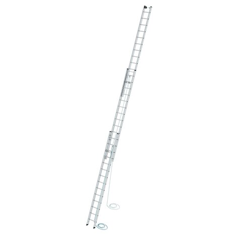 Aluminium 3-delige optrekladder  - zonder stabilisatiebalk/werkhoogte 10.8 m/ladderlengte uitgeschoven 9.7 m/ladderlengte ingeschoven 4.1 m/aantal sporten 3x14/breedte ladder 470 mm