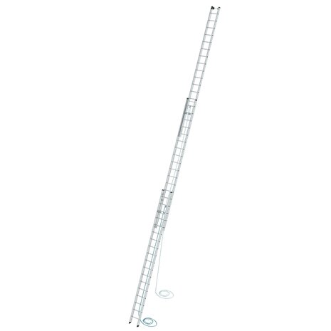 Aluminium 3-delige optrekladder  - zonder stabilisatiebalk/werkhoogte 13.6 m/ladderlengte uitgeschoven 12.5 m/ladderlengte ingeschoven 5.3 m/aantal sporten 3x18/breedte ladder 470 mm