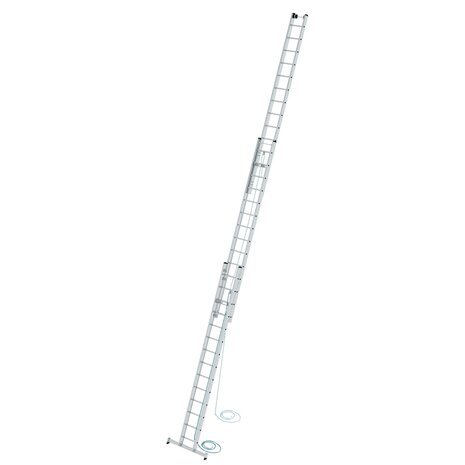 Aluminium 3-delige optrekladder  - met Nivello stabilisatiebalk/werkhoogte 10.8 m/ladderlengte uitgeschoven 9.7 m/ladderlengte ingeschoven 4.1 m/aantal sporten 3x14/breedte ladder 470 mm
