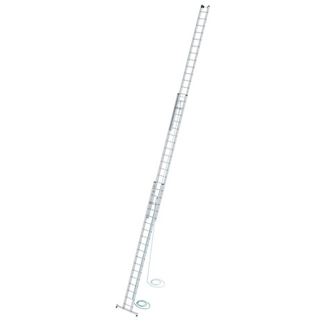 Aluminium 3-delige optrekladder  - met Nivello stabilisatiebalk/werkhoogte 13.6 m/ladderlengte uitgeschoven 12.5 m/ladderlengte ingeschoven 5.3 m/aantal sporten 3x18/breedte ladder 470 mm