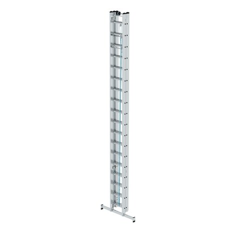 Aluminium 3-delige optrekladder  - met Nivello stabilisatiebalk/werkhoogte 13.6 m/ladderlengte uitgeschoven 12.5 m/ladderlengte ingeschoven 5.3 m/aantal sporten 3x18/breedte ladder 470 mm