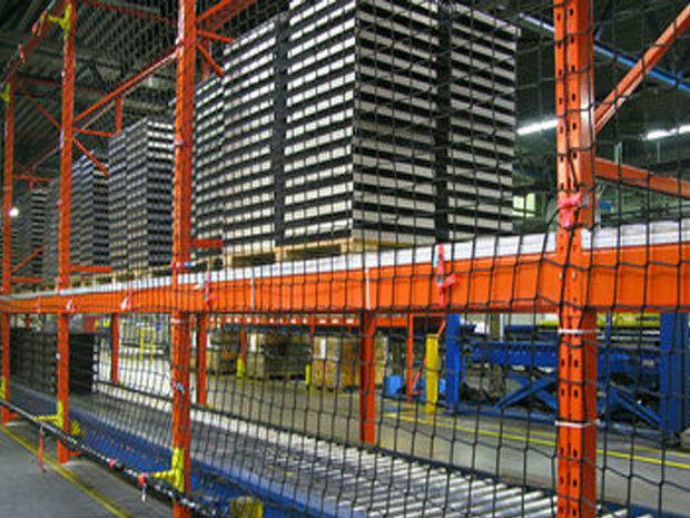 Magazijnstellingnet set A compleet/voor liggerlengte 3300 mm/nethoogte 4000 mm/draaddikte 5 mm/maaswijdte 60 mm/keuze uit drie kleuren