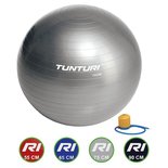 Tunturi Fitnessbal - Gymball - Swiss ball - Ø 75 cm - Inclusief pomp - Zilver