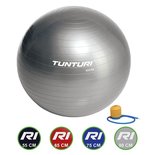 Tunturi Fitnessbal - Gymball - Swiss ball - Ø 90 cm - Inclusief pomp - Zilver
