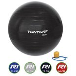 Tunturi Fitnessbal - Gymball - Swiss ball - Ø 75 cm - Inclusief pomp - Zwart