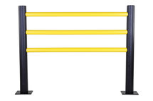 Set van ronde buisliggers Delta type DFFS-H1 voor flexibele veiligheidsrailing/voor binnen-en buiten gebruik/bestaat uit 3 liggers van 1500 mm/barriere voor het beschermen van voetgangers