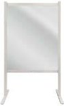 25101-7035-Aanbouwmodule hygienische scheidingswand/hoogte 2000 mm/breedte 1000mm/transparante kunststoffolie in 2 mm dikte en 1500 mm hoogte/diepte 500 mm/staanders RAL 7035 lichtgrijs