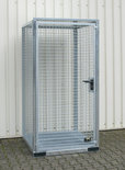 Gasflessen-container type GFC-E M0 verzinkt - ca. 1085x1140x2170 mm (lxbxh)/max. 16 gasflessen Ø 230 mm/met roosterbodem (draagkracht 1000 kg/m²)/afsluitbare vleugeldeur